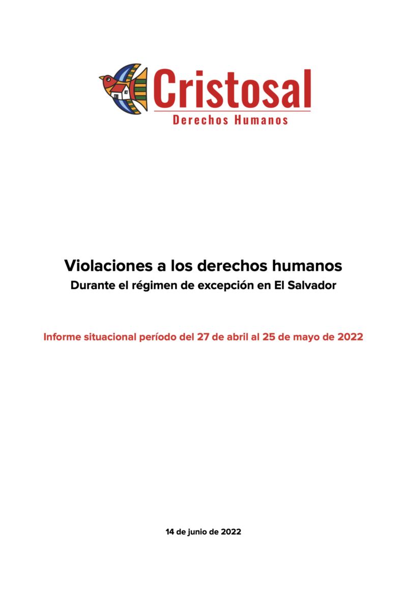 Tercer informe situacional de casos de violaciones a derechos humanos durante el régimen de excepción.